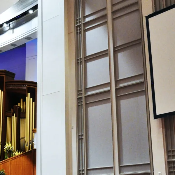 Large raised-panel wall treatment at the LDS Conference Center